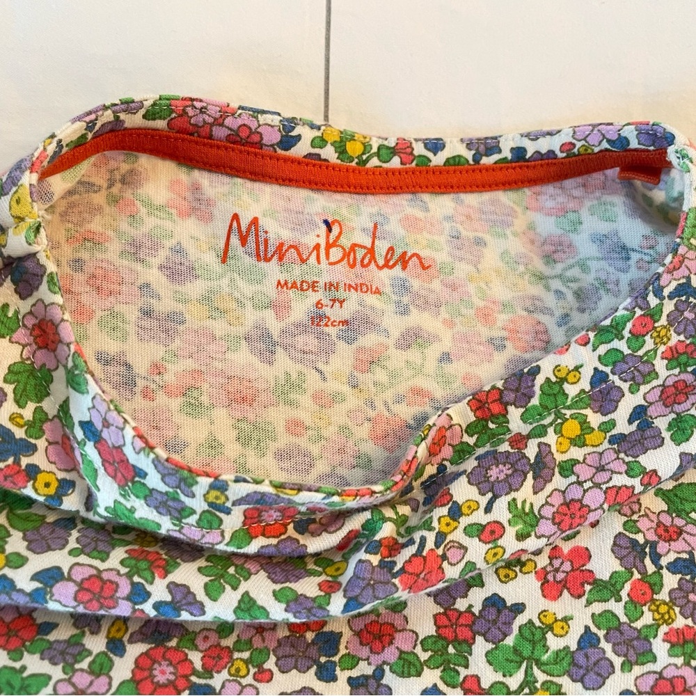 Mini Boden Halloween Pumpkin Pocket Floral Dress - Picture 7 of 9